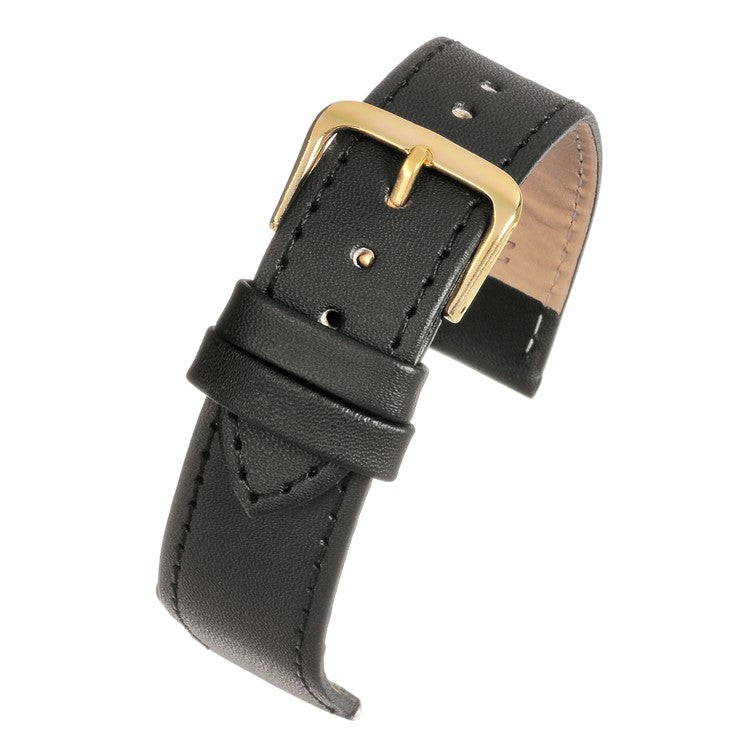 Black Plain Stitched Watch Strap