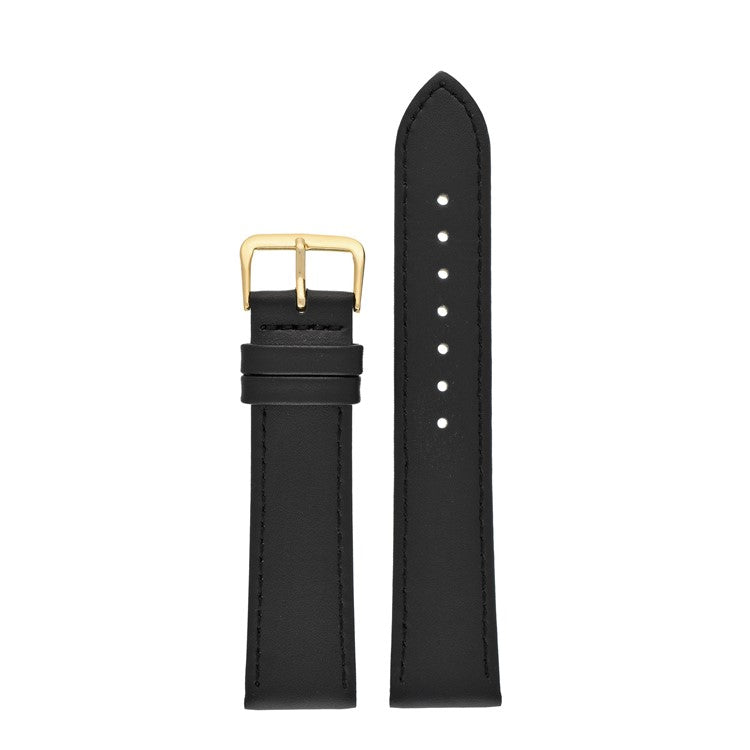 Black Plain Stitched Watch Strap