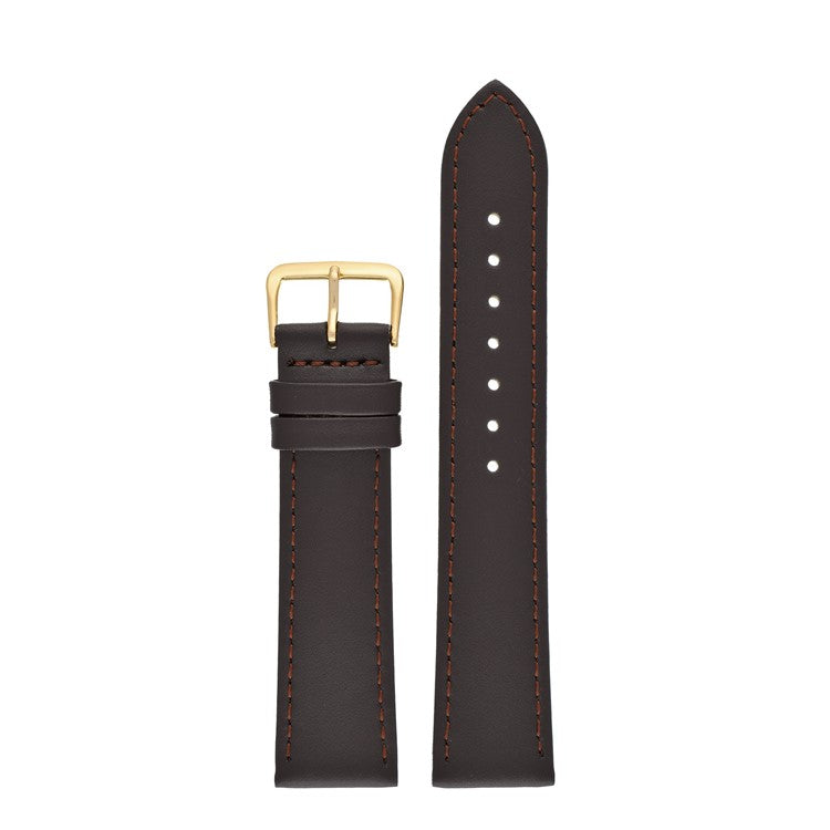 Brown Plain Stitched Watch Strap