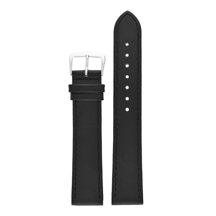 Extra Long Black Plain Stitched Watch Strap