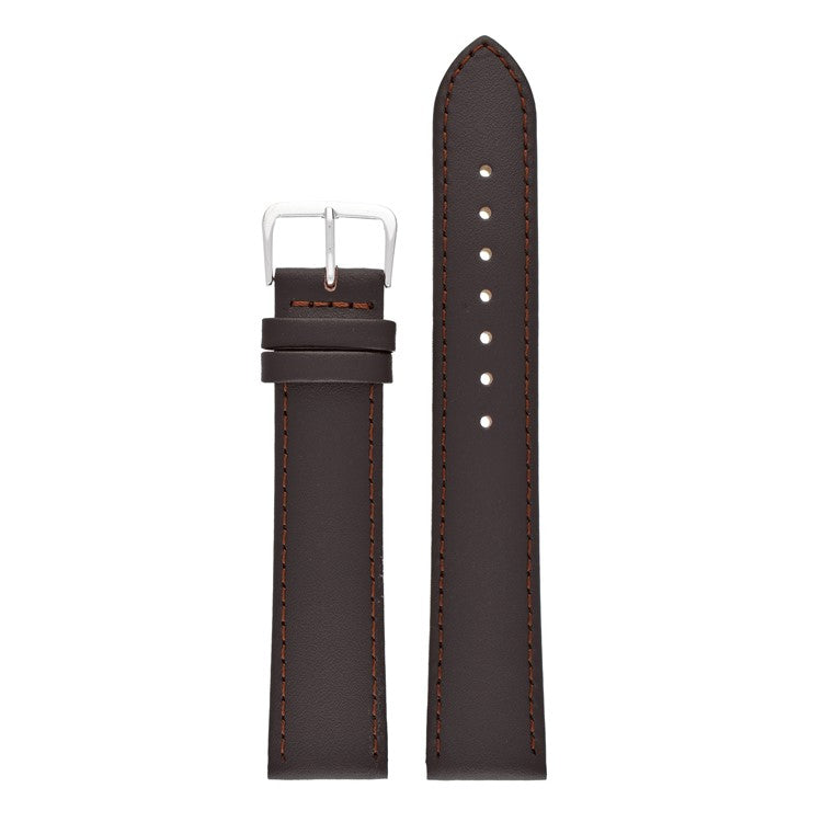 Extra Long Brown Plain Stitched Watch Strap