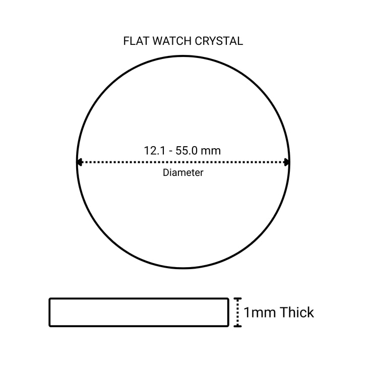 1.0mm Flat Mineral Glass Crystal