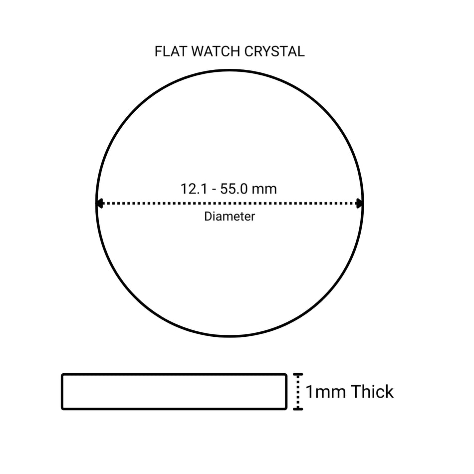 1.0mm Flat Mineral Glass Crystal