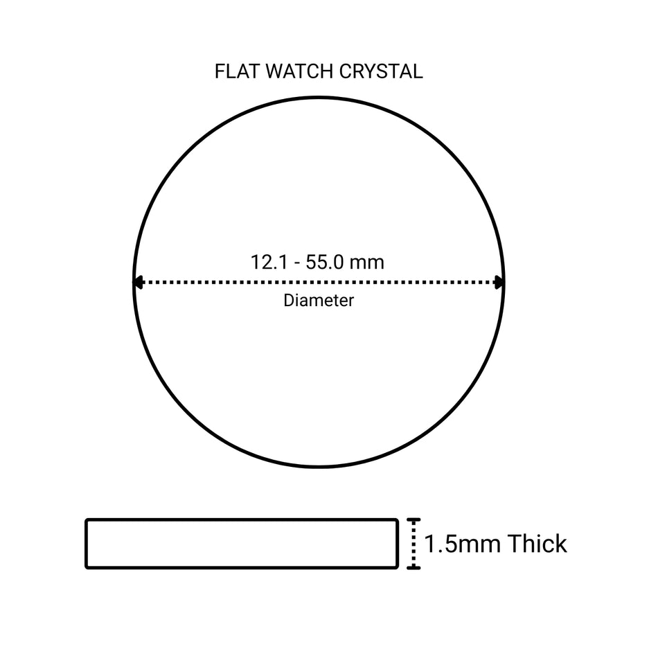 1.5mm Flat Mineral Glass Crystal