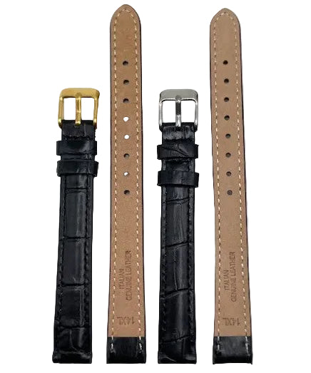 LEATHER STRAPS XL - BLACK CROCODILE