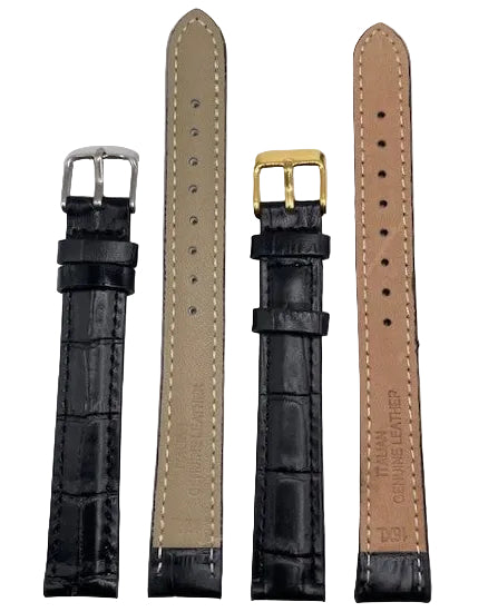 LEATHER STRAPS XL - BLACK CROCODILE