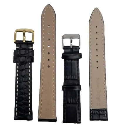 LEATHER STRAPS - BLACK CROCODILE
