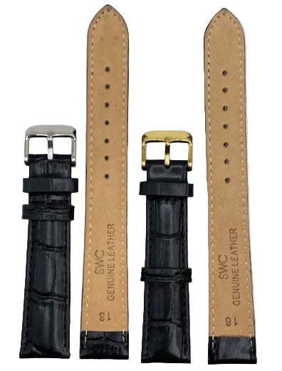 LEATHER STRAPS XL - BLACK CROCODILE