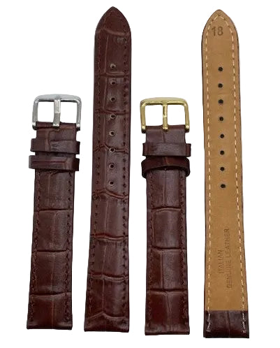LEATHER STRAPS XL - BROWN CROCODILE