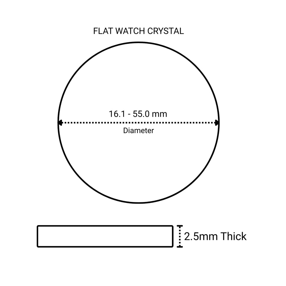 2.5mm Flat Mineral Glass Crystal