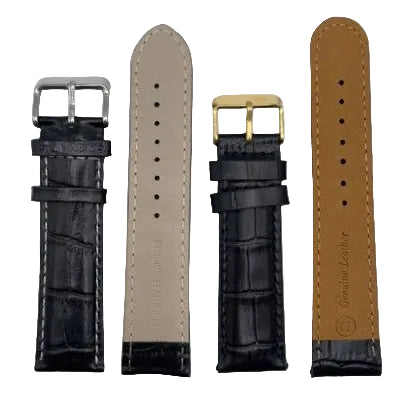 LEATHER STRAPS - BLACK CROCODILE