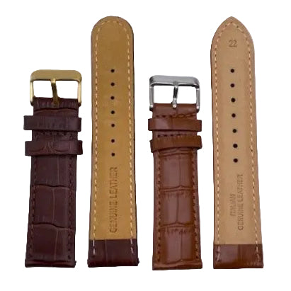 LEATHER STRAPS - BROWN CROCODILE