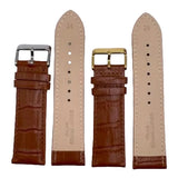 LEATHER STRAPS - BROWN CROCODILE