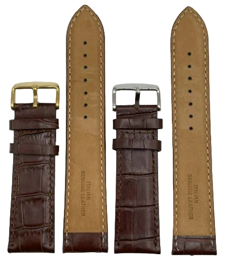 LEATHER STRAPS XL - BROWN CROCODILE