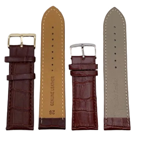 LEATHER STRAPS - BROWN CROCODILE