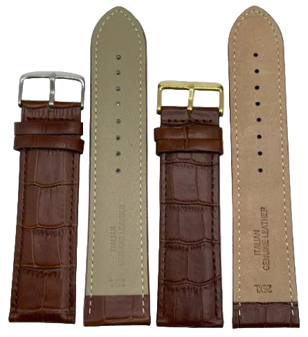LEATHER STRAPS XL - BROWN CROCODILE