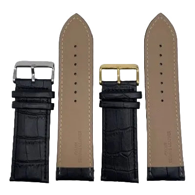 LEATHER STRAPS - BLACK CROCODILE