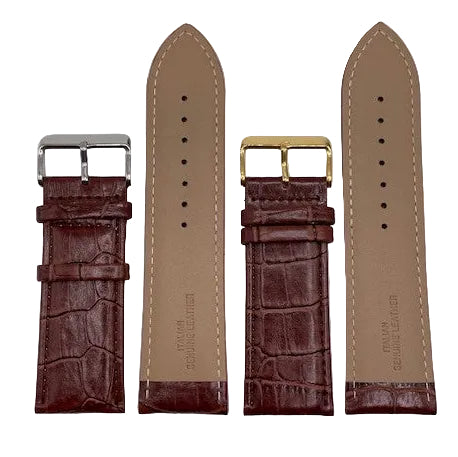 LEATHER STRAPS - BROWN CROCODILE