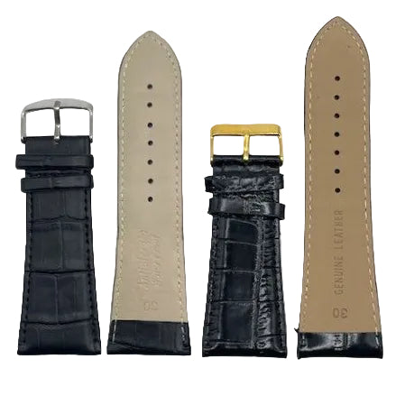 LEATHER STRAPS - BLACK CROCODILE