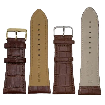 LEATHER STRAPS - BROWN CROCODILE