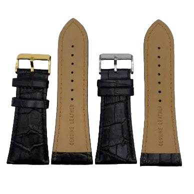 LEATHER STRAPS - BLACK CROCODILE