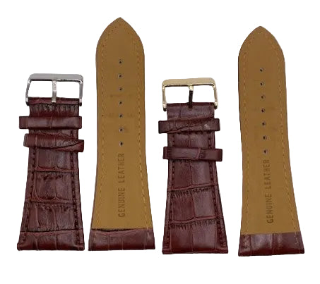 LEATHER STRAPS - BROWN CROCODILE