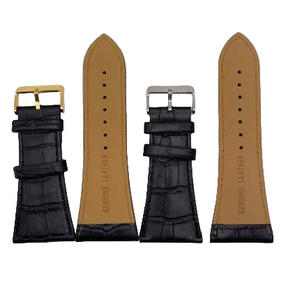 LEATHER STRAPS - BLACK CROCODILE