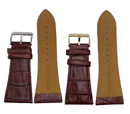 LEATHER STRAPS - BROWN CROCODILE