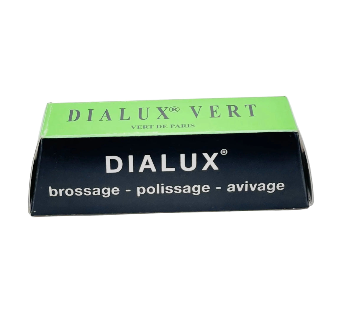 Dialux product packaging with green and black design on a light gray background