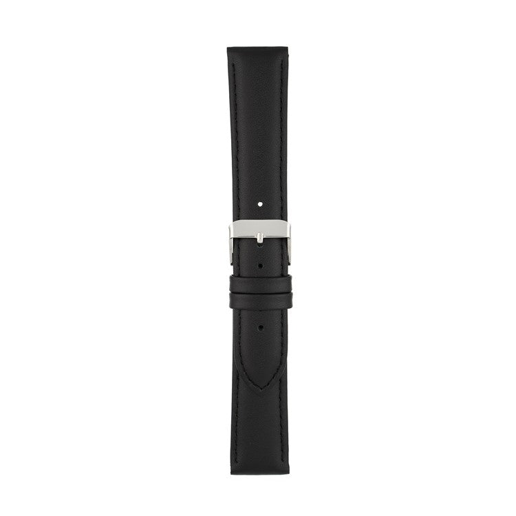 Black Padded Plain Stitched Watch Strap