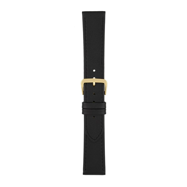 Black Plain Stitched Watch Strap