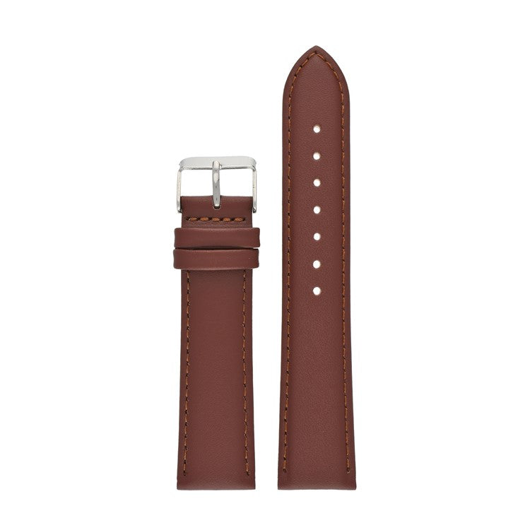Brown Padded Plain Stitched Watch Strap
