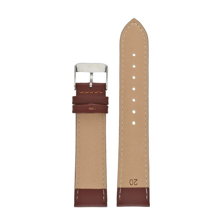 Brown Padded Plain Stitched Watch Strap