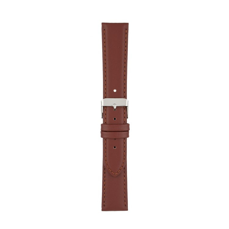 Brown Padded Plain Stitched Watch Strap