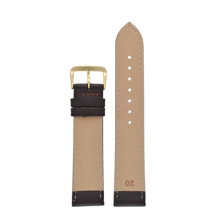 Brown Plain Stitched Watch Strap