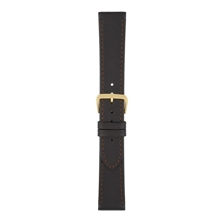 Brown Plain Stitched Watch Strap