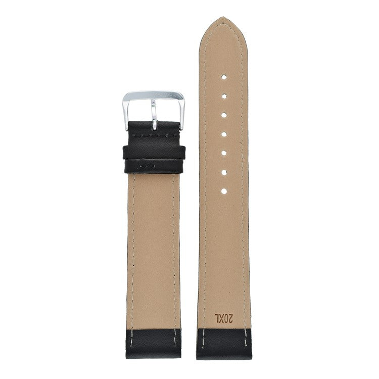 Extra Long Black Plain Stitched Watch Strap