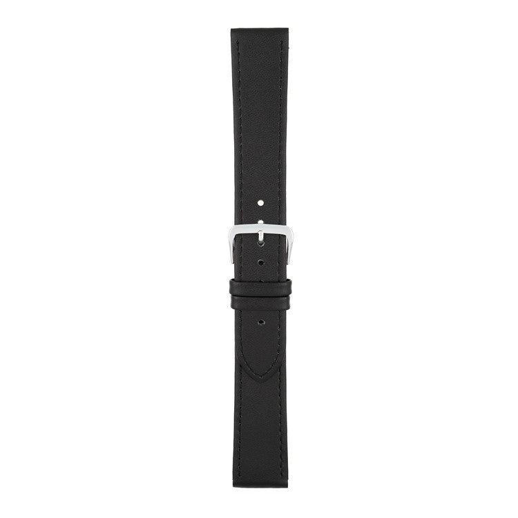 Extra Long Black Plain Stitched Watch Strap