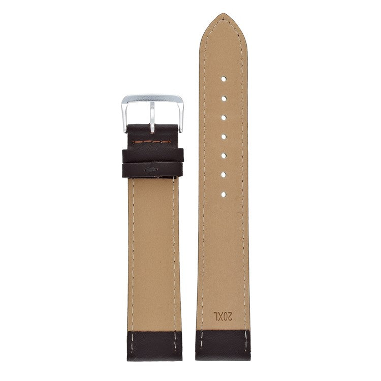 Extra Long Brown Plain Stitched Watch Strap