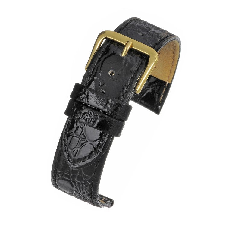 Black Crocodile Grain Grain Watch Strap