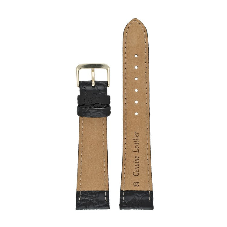 Black Crocodile Grain Grain Watch Strap
