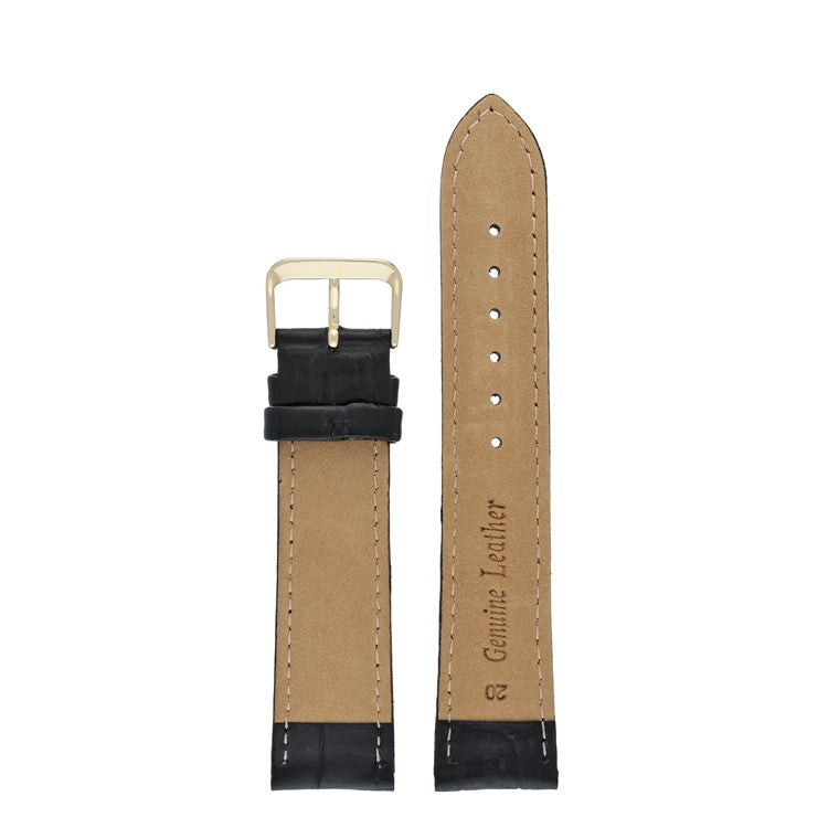 Black Alligator Grain Watch Strap