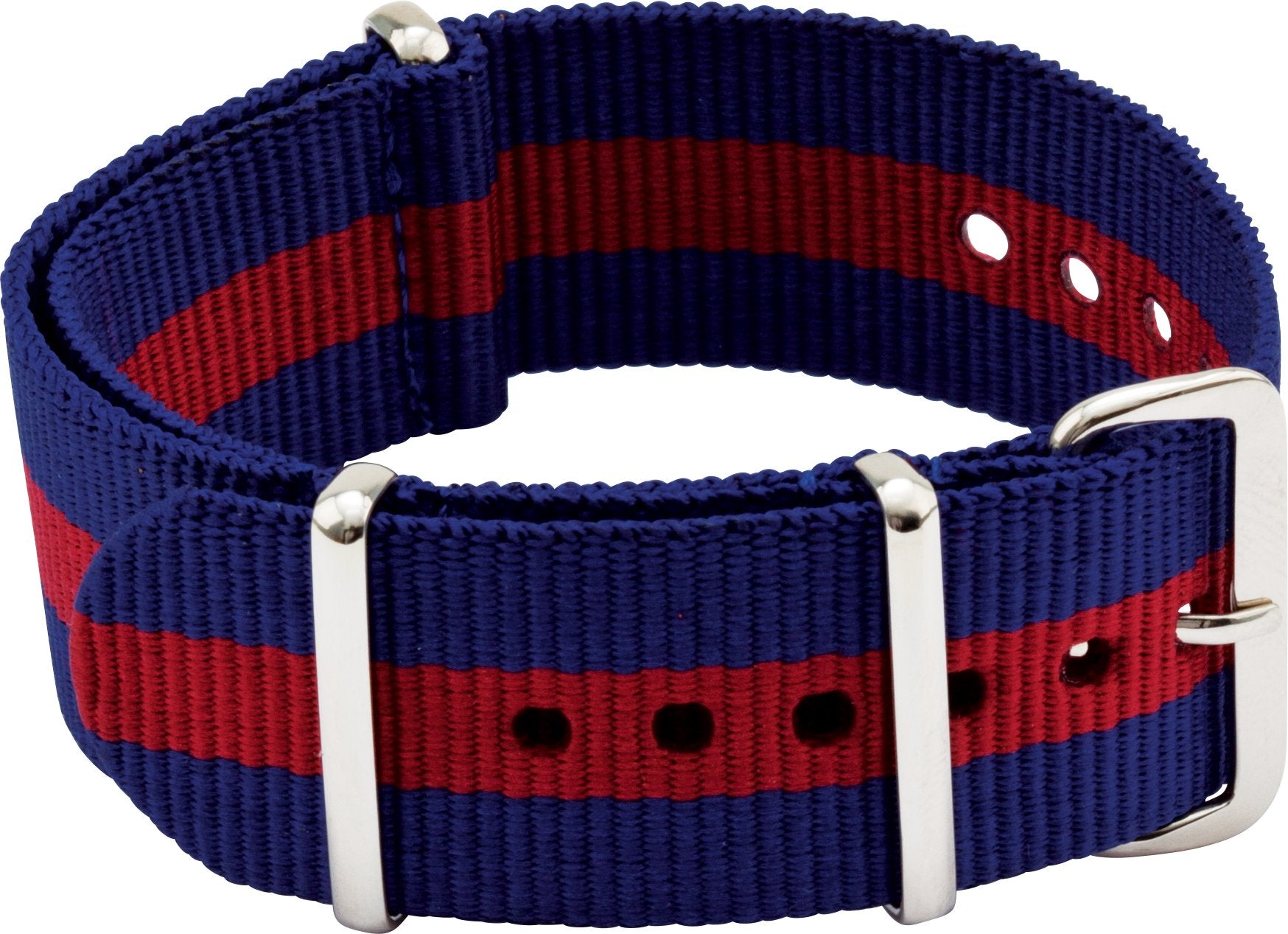 NATO® Blue & Maroon Nylon Watch Band