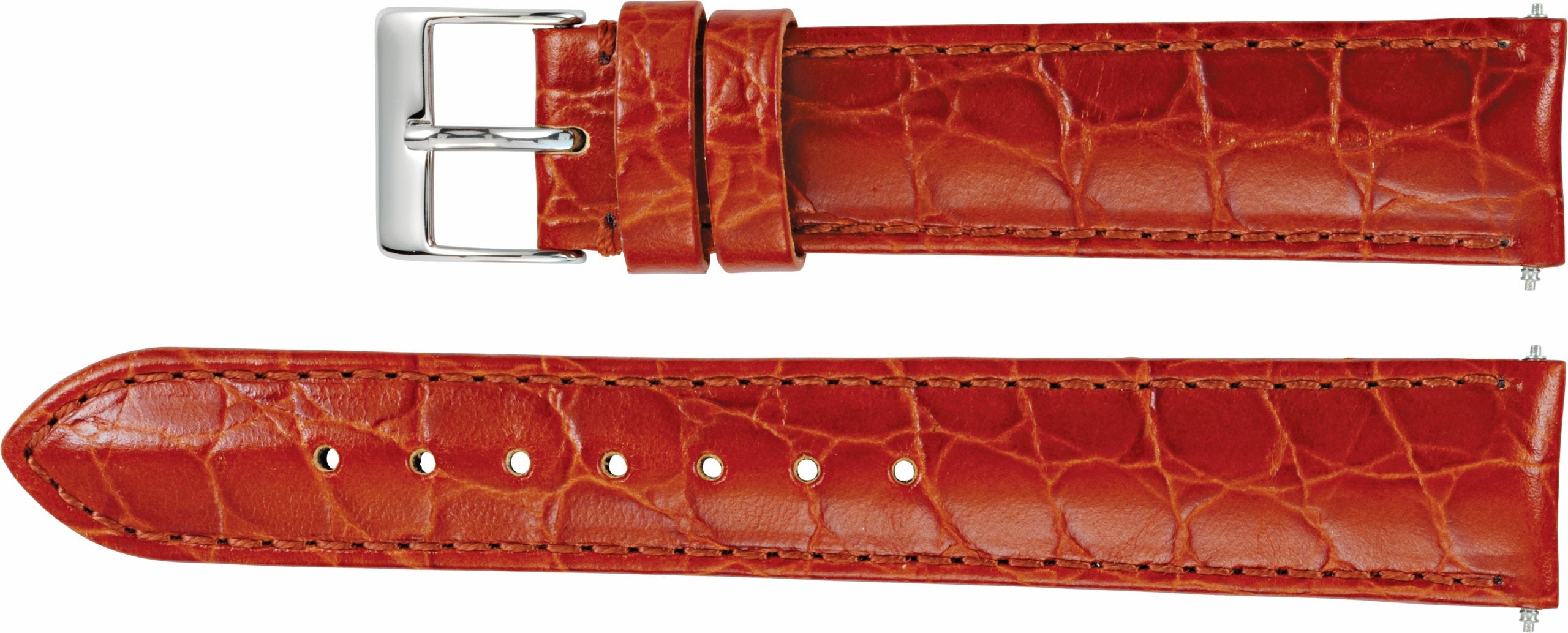 Leather Crocodile Grain Padded Watch Band