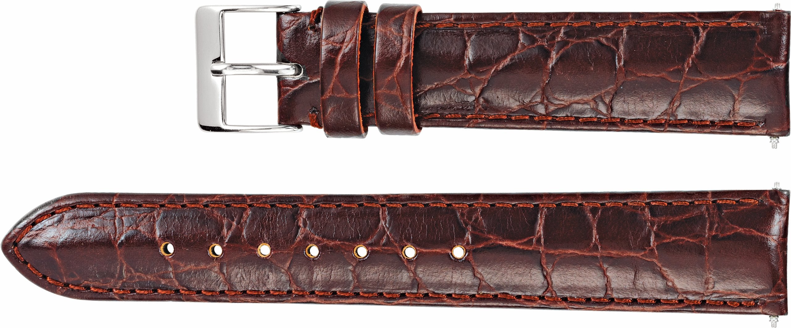 Men's Leather Alligator Grain Padded Watch Band