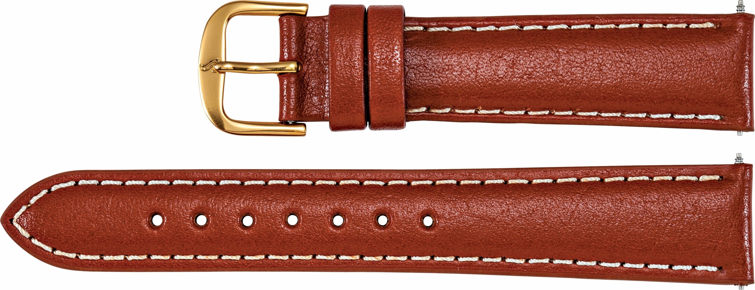 Men's Leather Glazed Finish Padded Watch Band