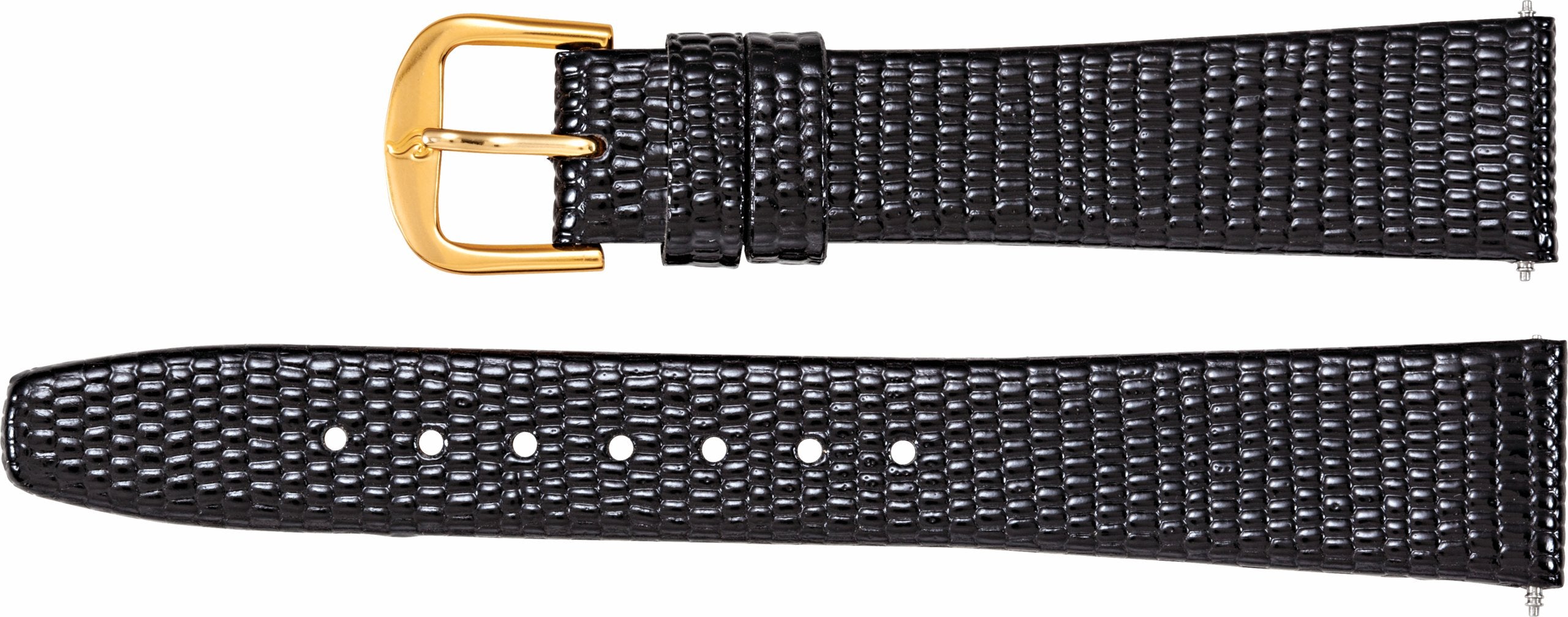 Leather Flat Lizard Grain Watch Band