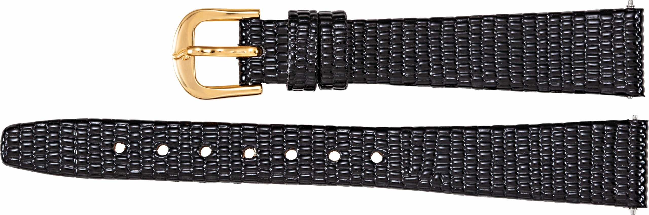 Leather Flat Lizard Grain Watch Band