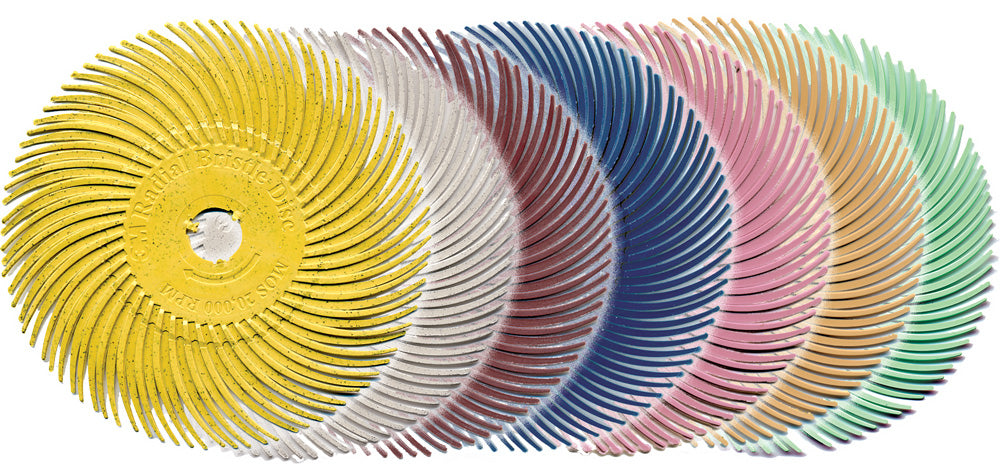 Radial Bristle Discs, 3″ diameter, 6-Packs