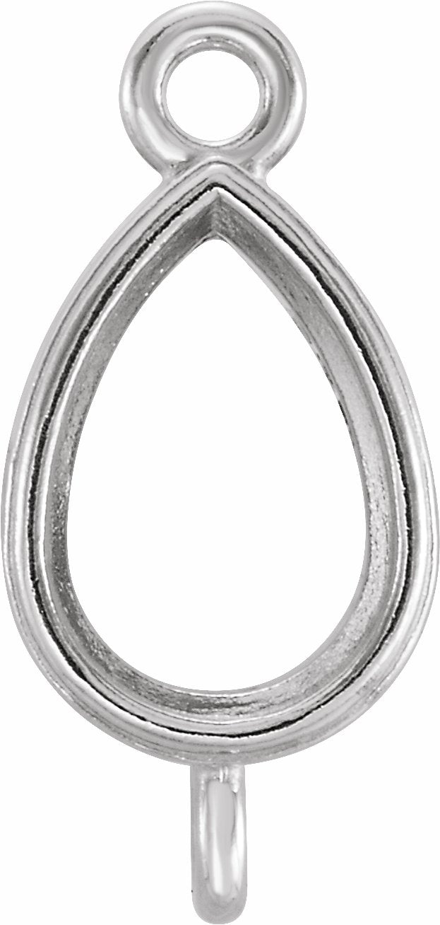 Pear Bezel-Set Link